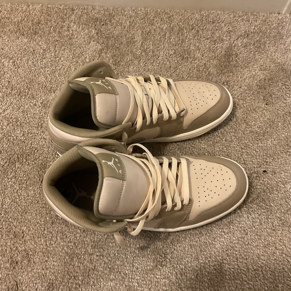 Men's Air Jordan 1s Sneakers - Cream and Tan